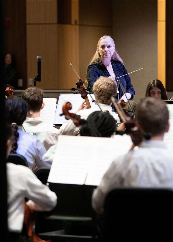 Students performing at the 2023-2024 All County Orchestra Concert